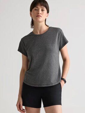 Quince Charcoal Flowknit Breeze T-Shirt Size XS NWT